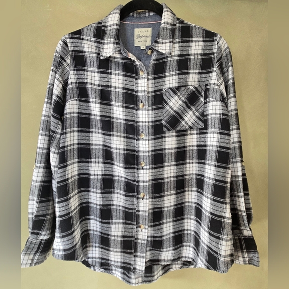 Jachs | Black and White Plaid Shirt Jacket, Size S - Picture 2 of 7